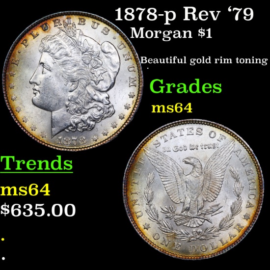 1878-p Rev '79 Morgan Dollar $1 Grades Choice Unc