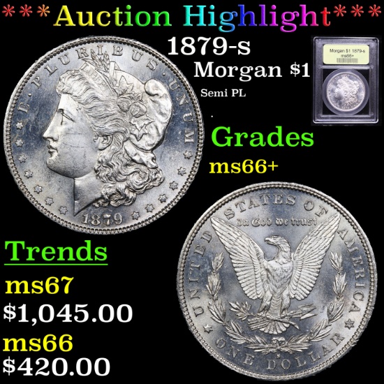 ***Auction Highlight*** 1879-s Morgan Dollar $1 Graded GEM++ Unc By USCG (fc)