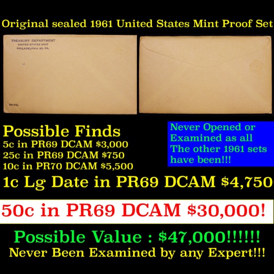 Original sealed 1961 United States Mint Proof Set