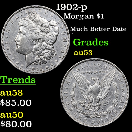 1902-p Morgan Dollar $1 Grades Select AU