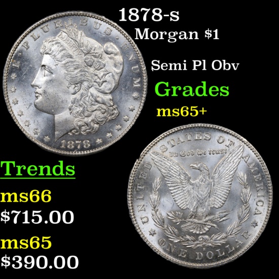 1878-s Morgan Dollar $1 Grades GEM+ Unc