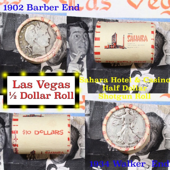 ***Auction Highlight*** Old Casino 50c Roll $10 Halves Las Vegas Casino Sahara 1934 Walker & 1902 Ba