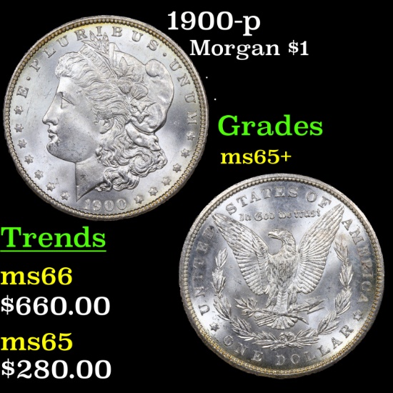 1900-p Morgan Dollar $1 Grades GEM+ Unc