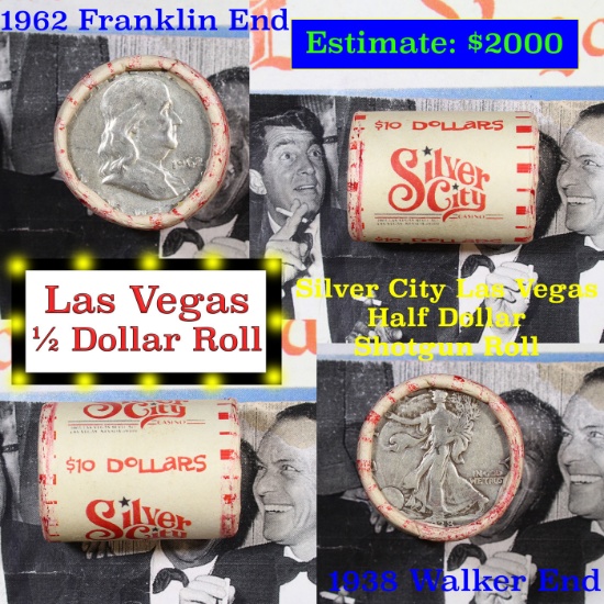 ***Auction Highlight*** Old Casino 50c Roll $10 Halves Las Vegas Casino Silver City 1938 Walker & 19