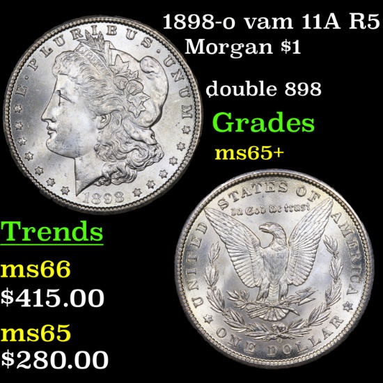 1898-o vam 11A R5 Morgan Dollar $1 Grades GEM+ Unc