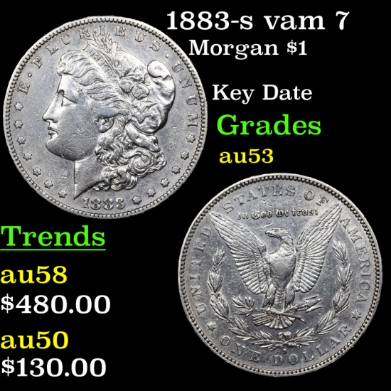 1883-s vam 7 Morgan Dollar $1 Grades Select AU