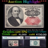 ***Auction Highlight*** 1874 25c Fractional Currency, 5th Issue, Short Key Fr-1309  Graded cu66 EPQ