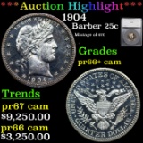 Proof ***Auction Highlight*** 1904 Barber Quarter 25c Graded pr66+ cam By SEGS (fc)