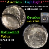 ***Auction Highlight*** PCGS 1983-p Mint Error 60% Brockage Obv Jefferson Nickel 5c Graded ms64 By P