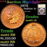 ***Auction Highlight*** 1870 Indian Cent 1c Graded Select Unc RB By USCG (fc)
