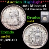 ***Auction Highlight*** 1921 Missouri Old Commem Half Dollar 50c Graded ms64 By SEGS (fc)