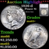 ***Auction Highlight*** 1926-d Peace Dollar $1 Graded ms65+ By SEGS (fc)
