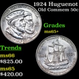 1924 Huguenot Old Commem Half Dollar 50c Grades GEM+ Unc