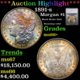 ***Auction Highlight*** 1891-s Morgan Dollar $1 Graded ms66+ By SEGS (fc)