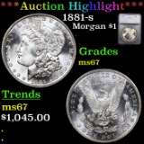 ***Auction Highlight*** 1881-s Morgan Dollar $1 Graded ms67 By SEGS (fc)