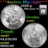 ***Auction Highlight*** 1888-p Morgan Dollar $1 Graded ms66+ By SEGS (fc)