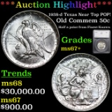 ***Auction Highlight*** 1938-d Texas Near Top POP! Old Commem Half Dollar 50c Graded ms67+ By SEGS (