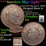 ***Auction Highlight*** 1798 S-148 'Horned 9' VEDS Draped Bust Large Cent 1c Graded f15 By SEGS (fc)