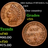 1863 Indian F-NY-630-L-7a Civil War Token 1c Grades vf+