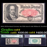 1870's US Fractional Currency 50c Fifth Issue fr-1381 William H. Crawford Graded cu64 By PMG