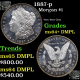 1887-p Morgan Dollar $1 Grades Choice Unc+ DMPL