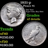 1921-p Peace Dollar $1 Grades xf details