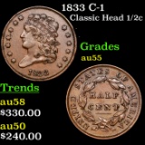 1833 C-1 Classic Head half cent 1/2c Grades Choice AU