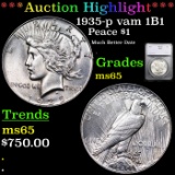 ***Auction Highlight*** 1935-p vam 1B1  Peace Dollar $1 Graded ms65 By SEGS (fc)