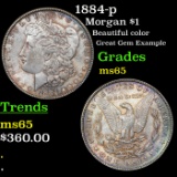 1884-p Morgan Dollar $1 Grades GEM Unc