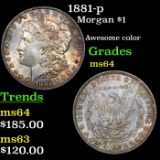 1881-p Morgan Dollar $1 Grades Choice Unc