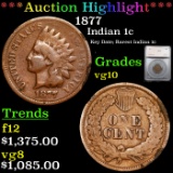 ***Auction Highlight*** 1877 Indian Cent 1c Graded vg10 By SEGS (fc)