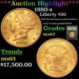 ***Auction Highlight*** 1880-s Gold Liberty Double Eagle $20 Graded Select Unc By USCG (fc)