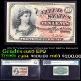 1870's US Fractional Currency 10¢ Fourth Issue Fr-1257 40MM Seal Watermarked Graded cu63 EPQ By PMG