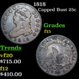1818 Capped Bust Quarter 25c Grades f+