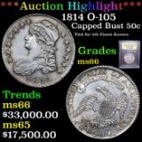 ***Auction Highlight*** 1814 O-105 Capped Bust Half Dollar 50c Graded GEM+ Unc By USCG (fc)