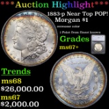 ***Auction Highlight*** 1883-p Near Top POP! Morgan Dollar $1 Graded ms67+ By SEGS (fc)