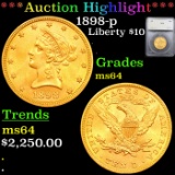 ***Auction Highlight*** 1898-p Gold Liberty Eagle $10 Graded ms64 By SEGS (fc)