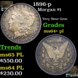 1896-p Morgan Dollar $1 Grades Choice Unc+ PL