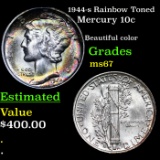 1944-s Rainbow Toned Mercury Dime 10c Grades GEM++ Unc