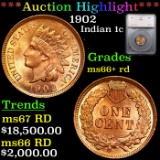 ***Auction Highlight*** 1902 Indian Cent 1c Graded ms66+ rd By SEGS (fc)