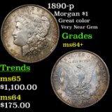 1890-p Morgan Dollar $1 Grades Choice+ Unc