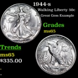 1944-s Walking Liberty Half Dollar 50c Grades GEM Unc