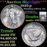 ***Auction Highlight*** 1920-p Standing Liberty Quarter 25c Graded ms65+ FH By SEGS (fc)