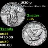 1930-p Standing Liberty Quarter 25c Grades Choice AU