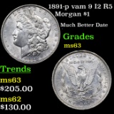 1891-p vam 9 I2 R5 Morgan Dollar $1 Grades Select Unc