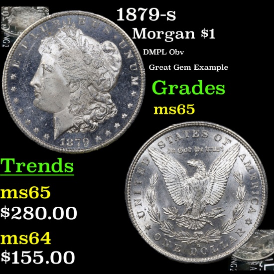 1879-s Morgan Dollar $1 Grades GEM Unc
