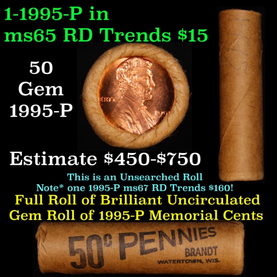 Shotgun Lincoln 1c roll, 1995-p 50 pcs Brandt Wrapper