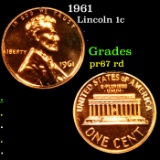 Proof 1961 Lincoln Cent 1c Grades Gem++ Proof Red