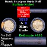 Buffalo Nickel Shotgun Roll in old Bell Telephone Bank Wrapper 1915 & d Mint Ends