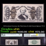 PCGS US Fractional Currency 50c Third Issue fr-1340 Francis Spinner TY II  Graded xf45 By PCGS
